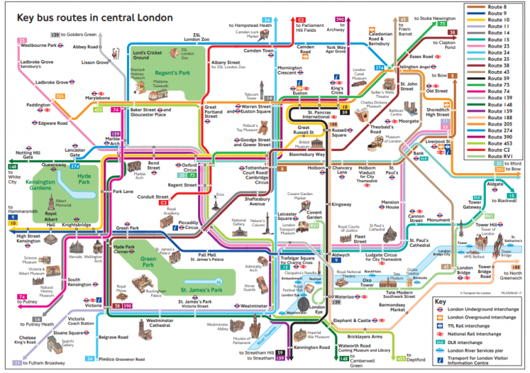 Mapa do ônibus em Londres: tudo que você precisa saber