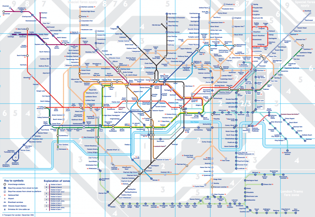 Mapa do metrô de Londres é muito intuitivo